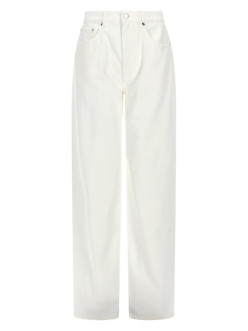 White Regular Mid Rise Jeans 1