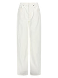 White Regular Mid Rise Jeans 1