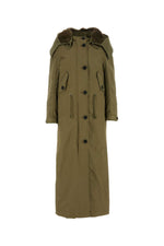 Army Green Satin cotton Parka Coat 1