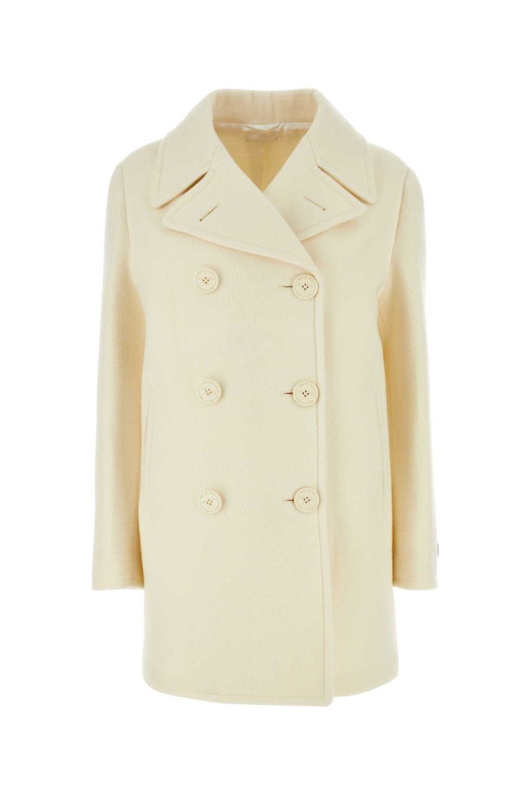 Ivory wool blend coat 1