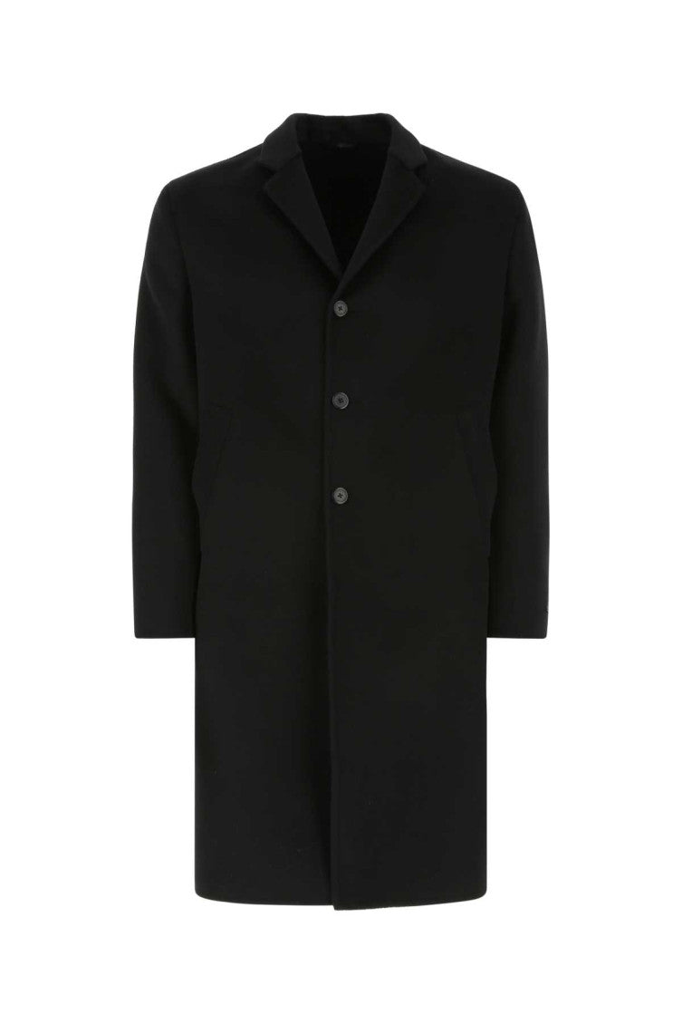 Black wool blend coat 1