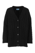 Black wool blend oversize cardigan  1