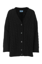 Black wool blend oversize cardigan  1