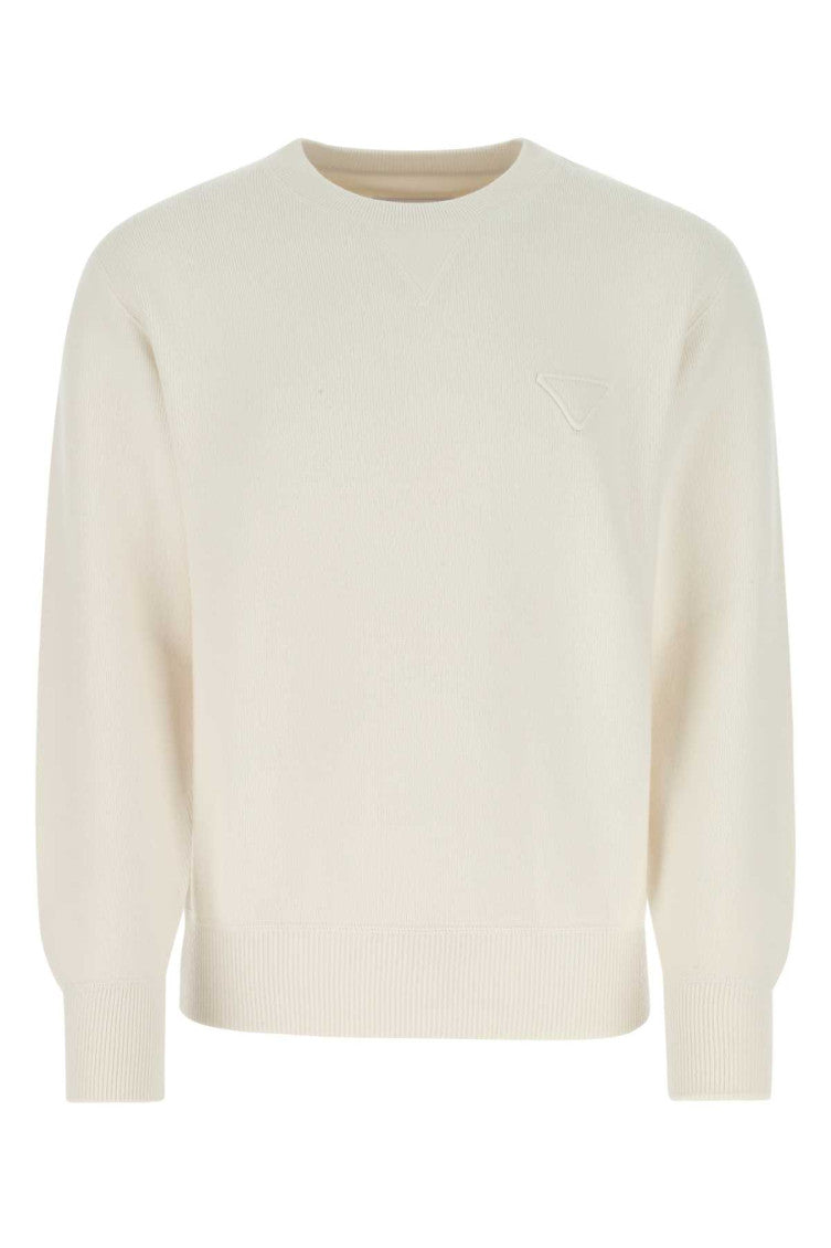 Ivory stretch cashmere blend sweater 1