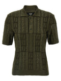 Olive Wool Polo Shirt 1