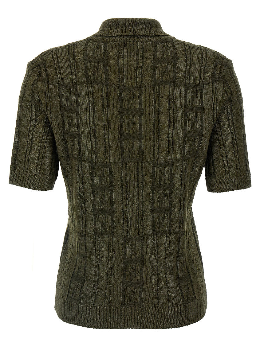 Olive Wool Polo Shirt 2