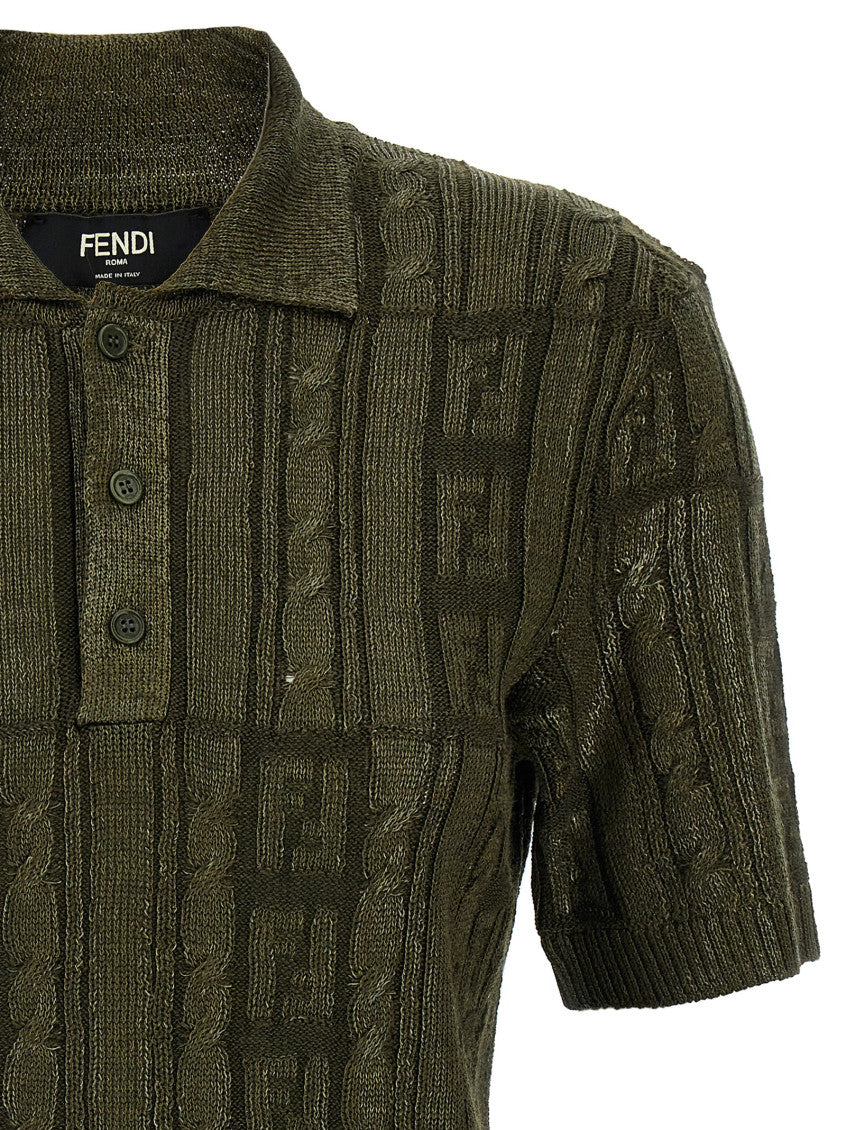 Olive Wool Polo Shirt 3