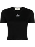 Black Logo cotton t-shirt 1