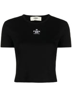 Black Logo cotton t-shirt 1