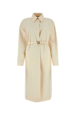 Ivory polyester blend overcoat 1