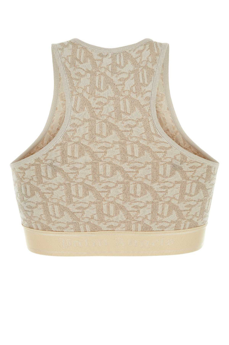 Beige Embroidered Logo Blend Top 2