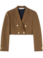Brown Double-breasted Cropped Blazer 1