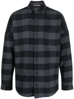 Black Check Pattern Cotton Shirt 1
