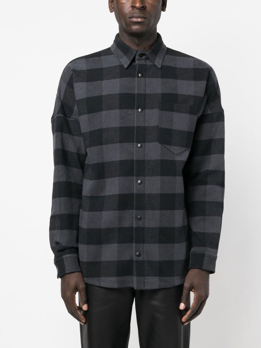 Black Check Pattern Cotton Shirt 2