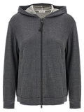 Grey Hooded Zipped Sweatshirt 1