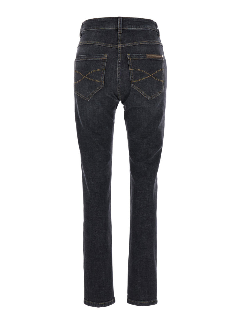 Black Denim Straight Jeans 2