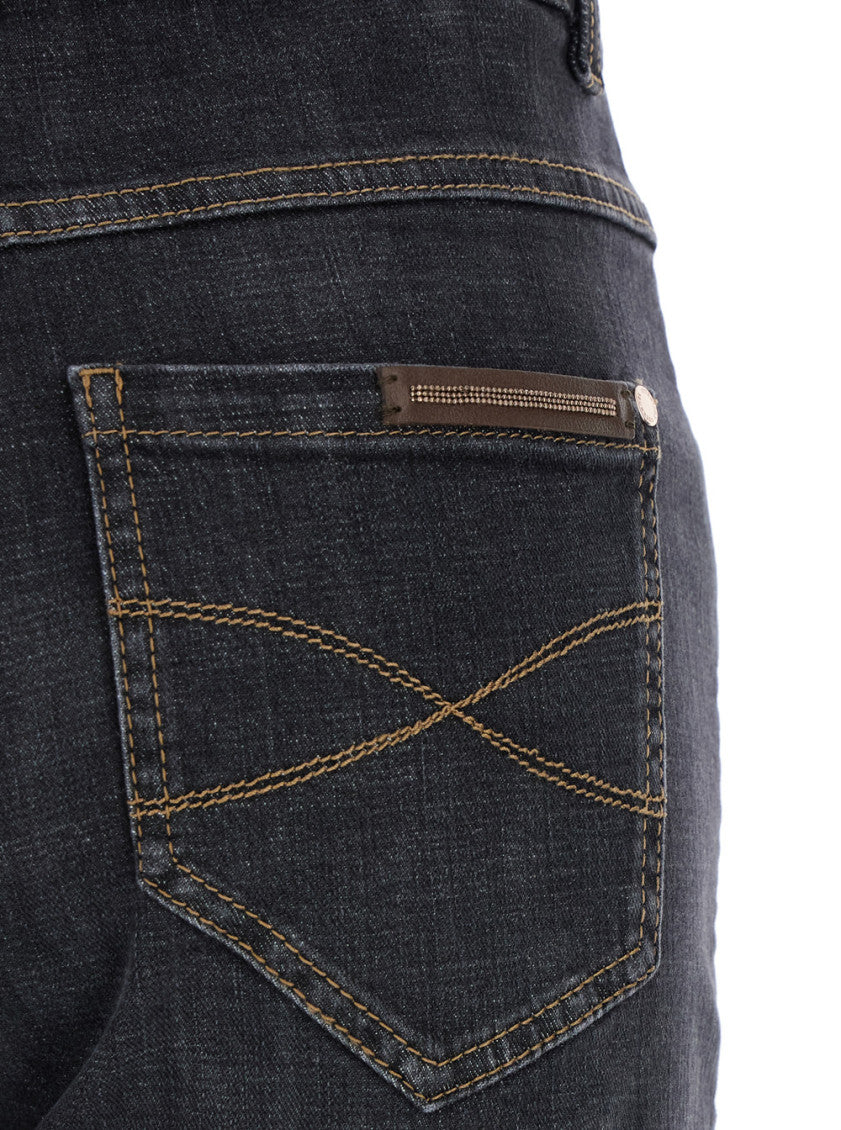 Black Denim Straight Jeans 4