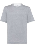 Grey Faux layering cotton t-shirt 1