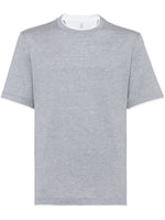 Grey Faux layering cotton t-shirt 1