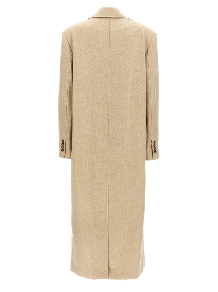 Beige Double Breasted Trench Coat 2