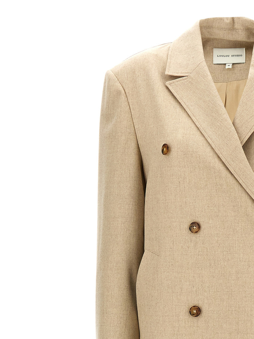 Beige Double Breasted Trench Coat 3