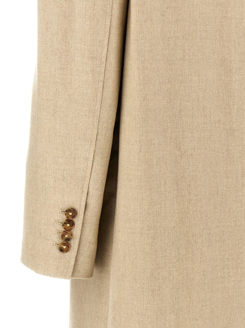 Beige Double Breasted Trench Coat 4