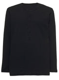 Black Henley Collar T-shirt 1