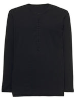 Black Henley Collar T-shirt 1
