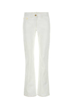 Beige Monogram Straight-Leg Jeans 1
