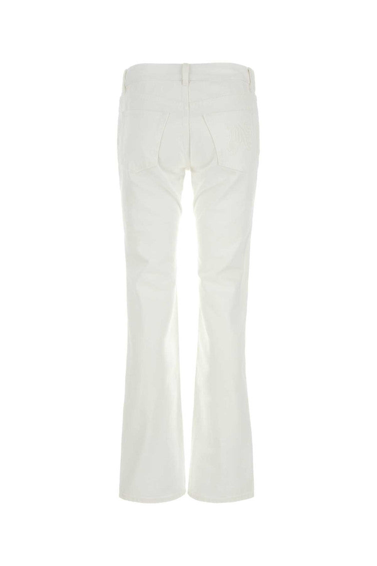 Beige Monogram Straight-Leg Jeans 2