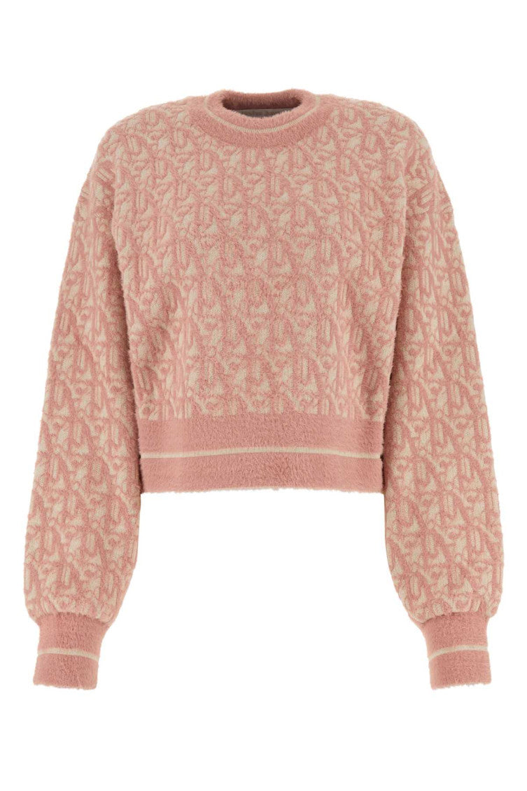 Peach Embroidered Nylon Sweater 1