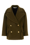 Olive green felt coat 1