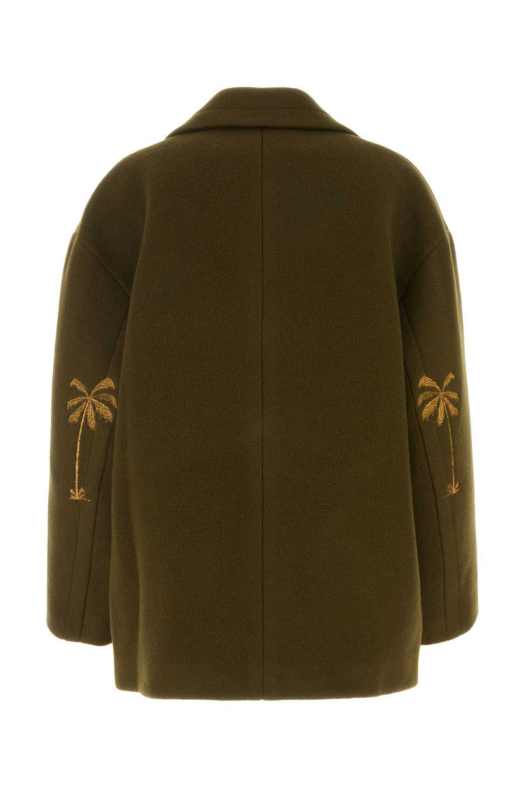 Olive green felt coat 2