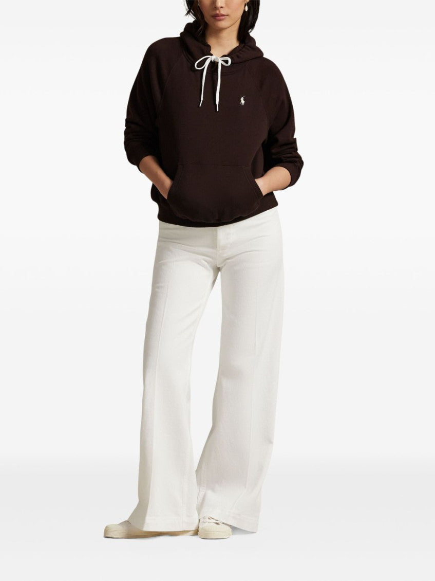 Brown  Logo Drawstring Hoodie 2