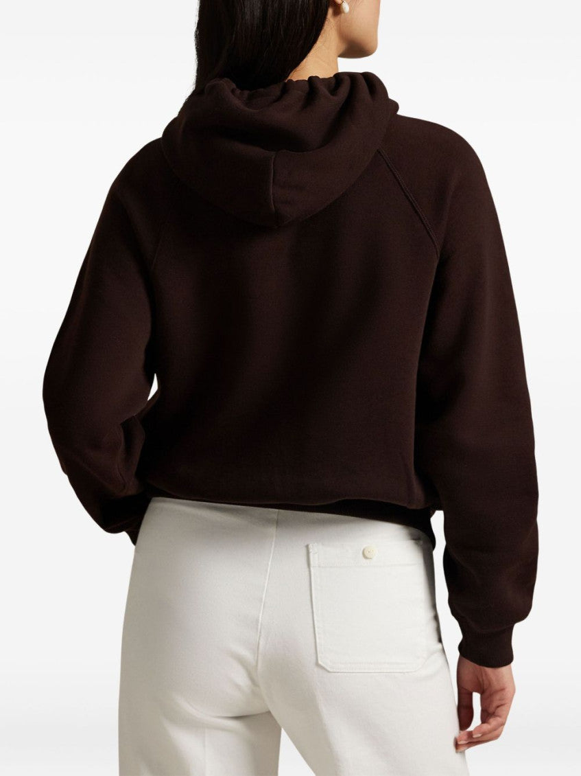 Brown  Logo Drawstring Hoodie 4