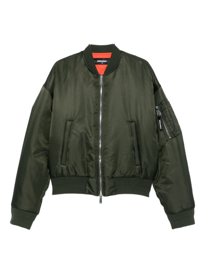 Olive Solid Bomber Jacket 1