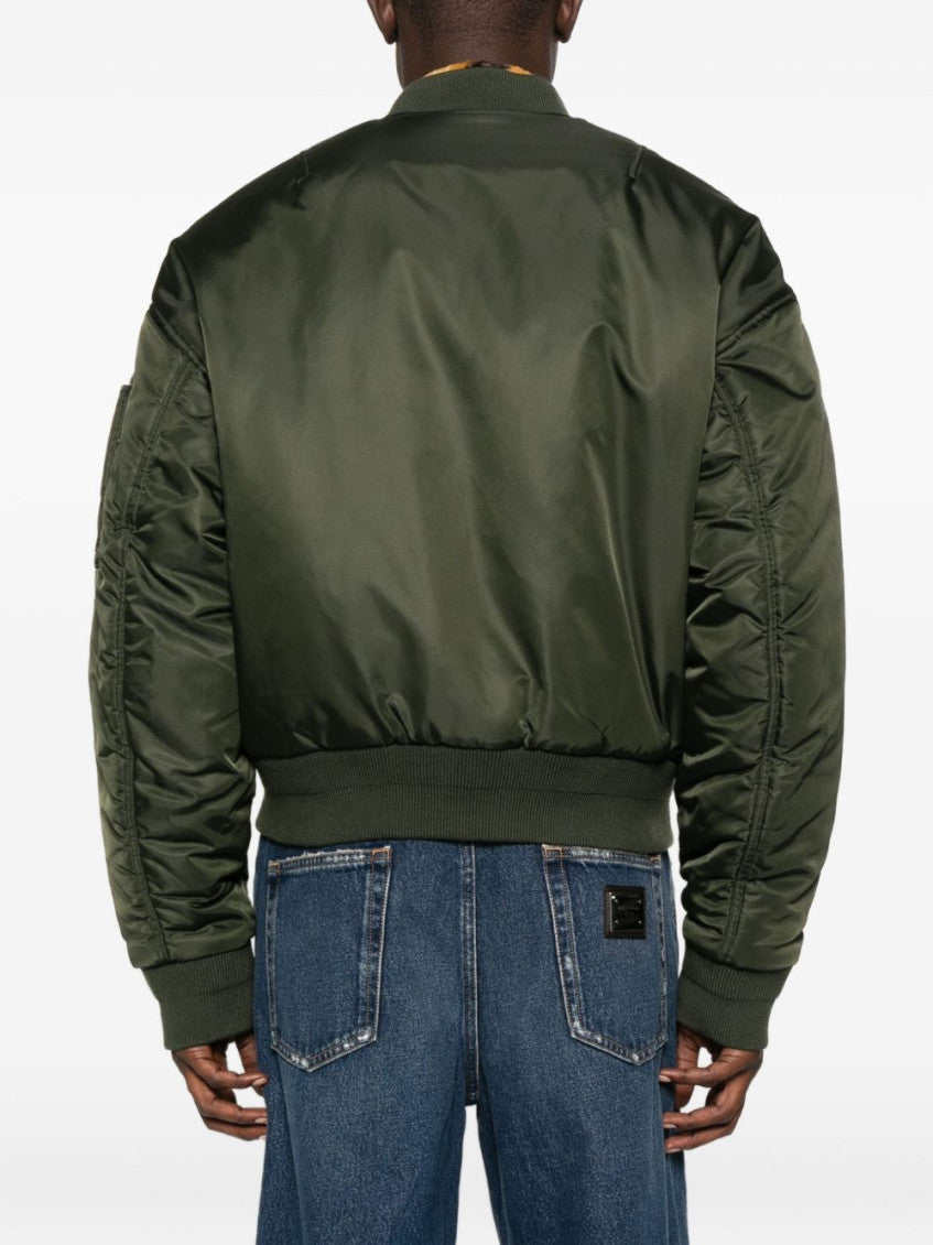 Olive Solid Bomber Jacket 2