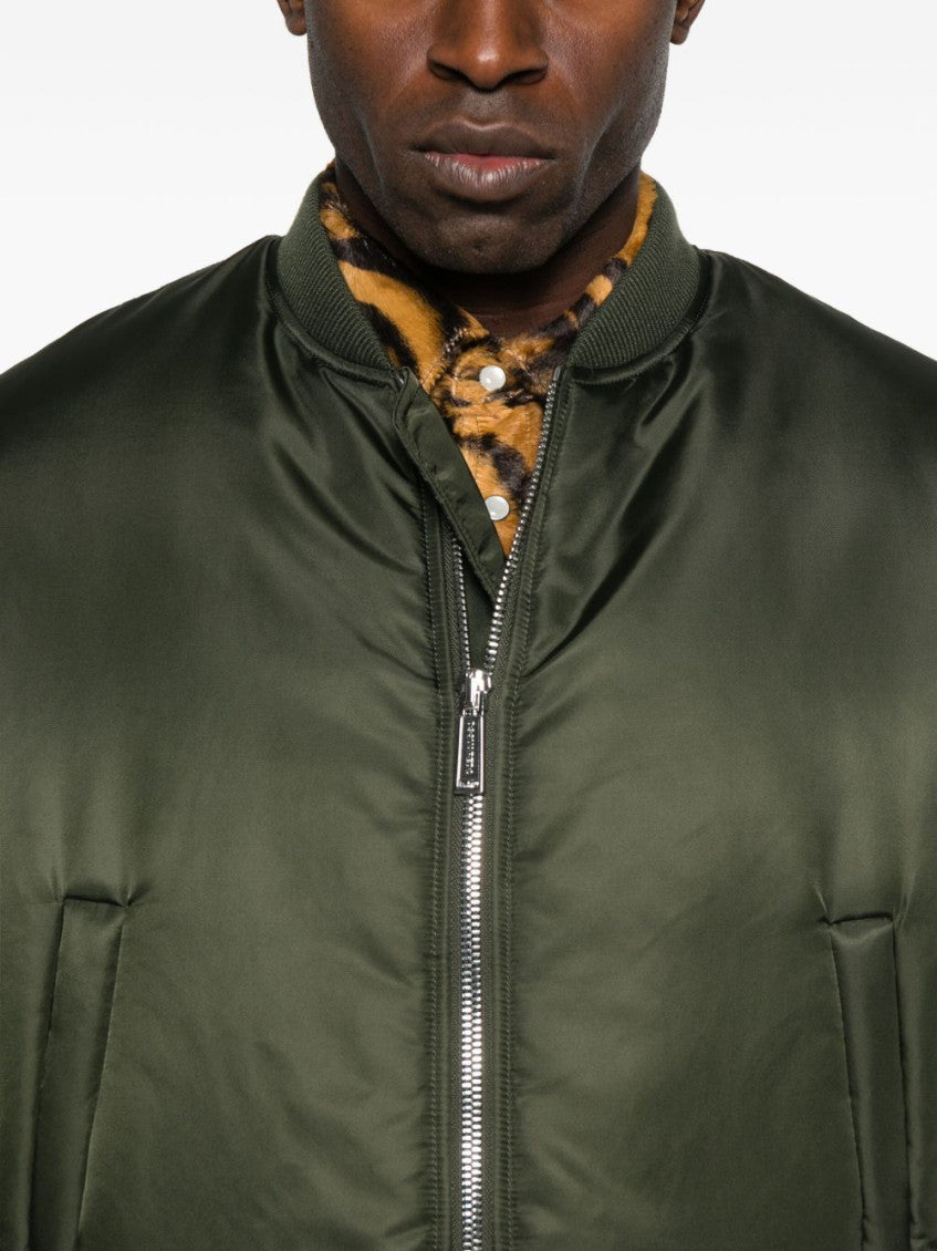 Olive Solid Bomber Jacket 4