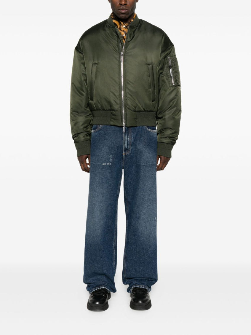 Olive Solid Bomber Jacket 5
