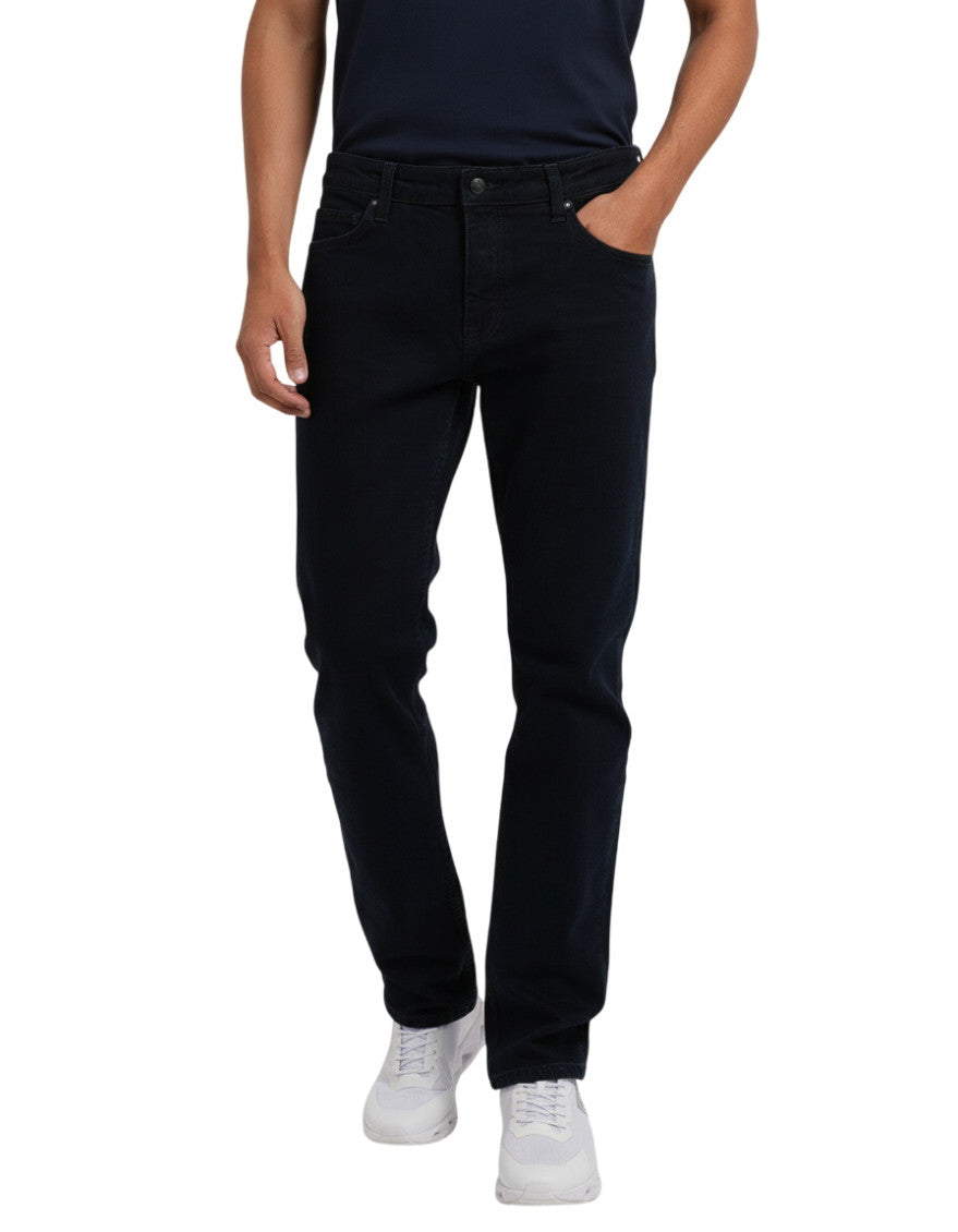 Dark Blue Mid Rise Jeans 1