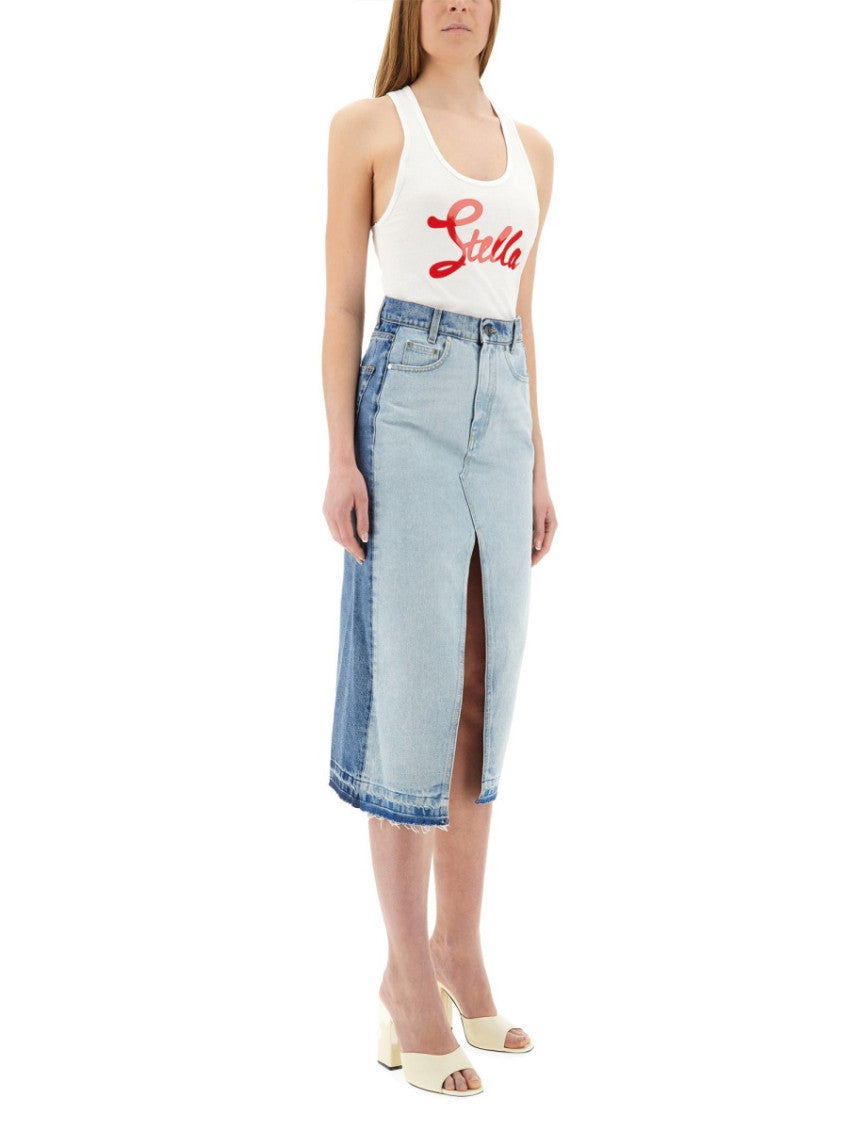 White Logo Scoop Neck Top 3