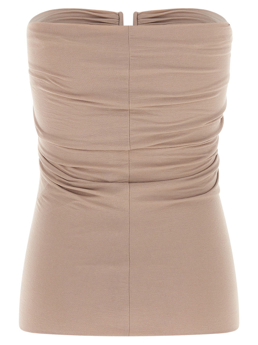 Pink Solid Strapless Top 2