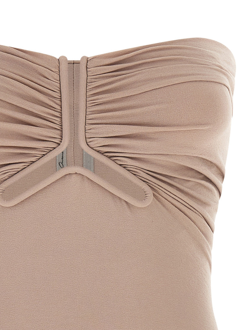 Pink Solid Strapless Top 3