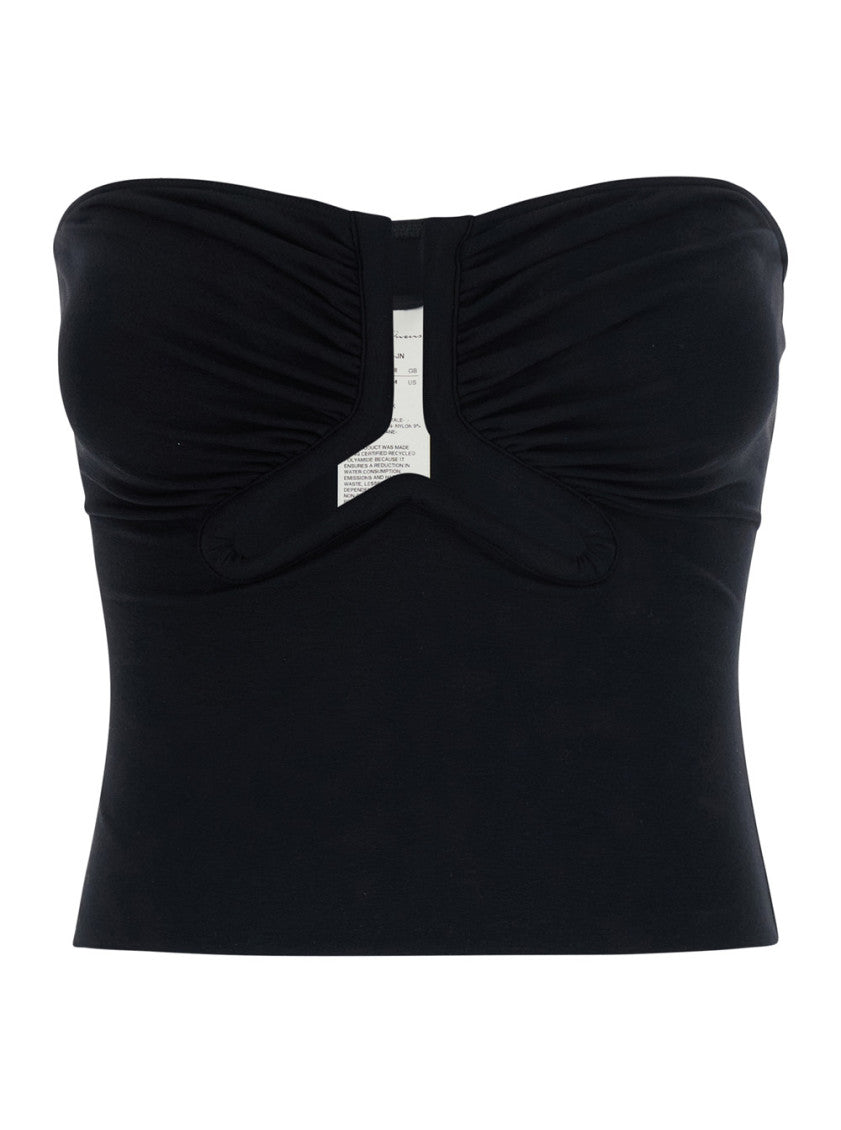 Black Solid Strapless Top 1