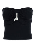 Black Solid Strapless Top 1