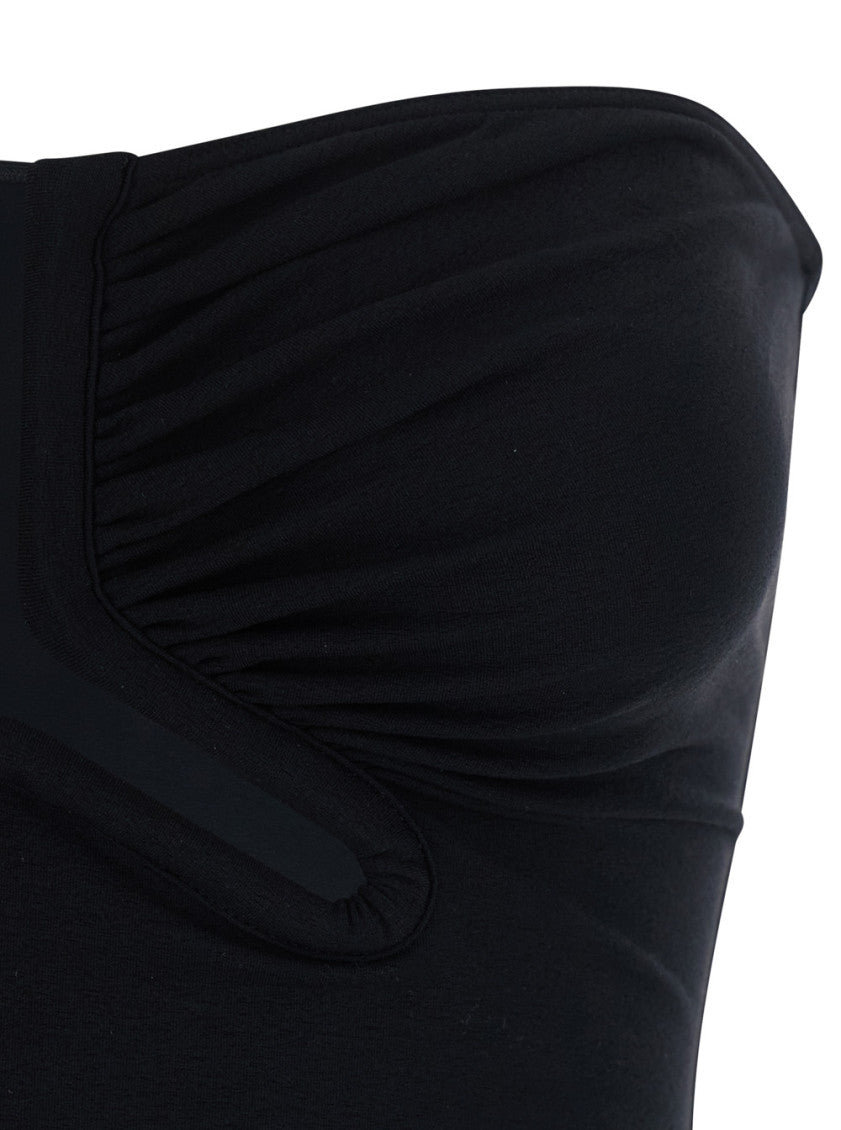 Black Solid Strapless Top 3