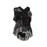 Black Lace V Neck Top 1