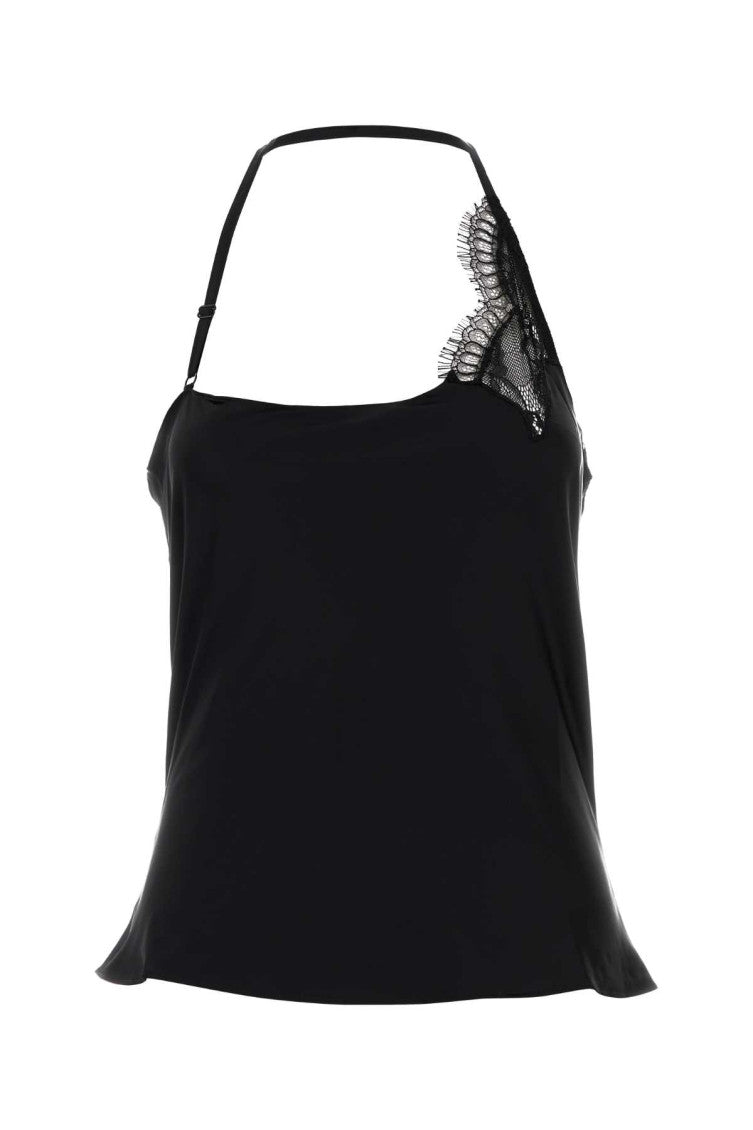Black Lace One Shoulder Top 1