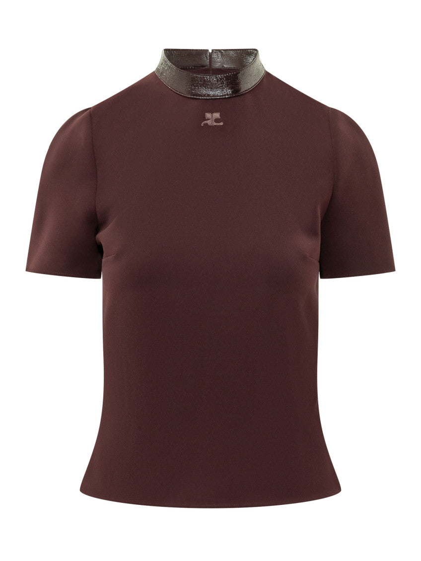 Maroon Mock Collar Top 1