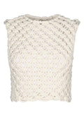 Off White Crochet Strapless Top 1